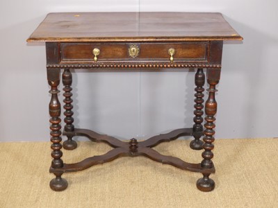Lot 220 - A late 17th century joined oak side table, the...