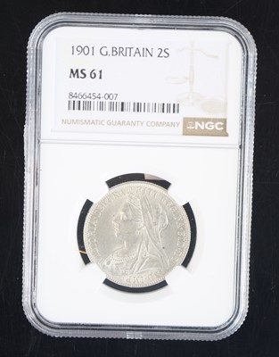 Lot 191 - Great Britain, 1901 florin, obv: Victorian...