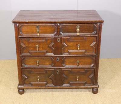 Lot 263 - A Jacobean period joined oak chest, having two...