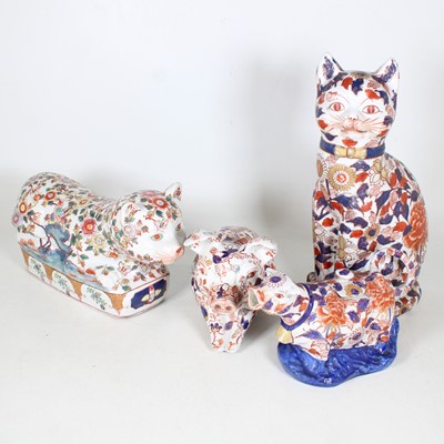 Lot 21 - Four glazed stoneware animal figures to...