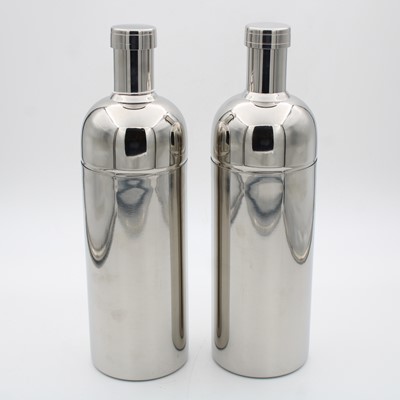Lot 68 - A pair of contemporary stainless steel...