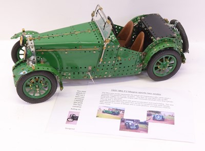 Lot 1172 - A Meccano scratch-built model of a 1931 MG F2...