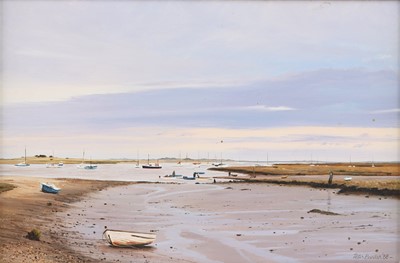 Lot 31 - Peter Barker (British, b.1954) - Low tide, oil...