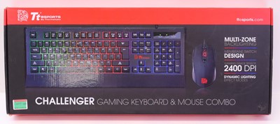 Lot 285 - A TT E-Sports challenger gaming keyboard and...