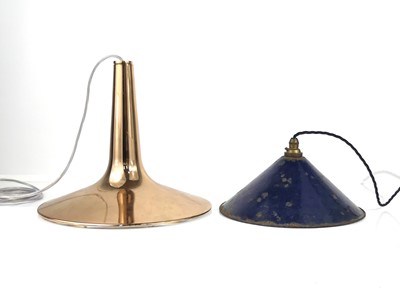 Lot 422 - A contemporary Danish lacquered copper pendant...