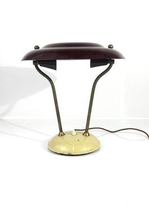 Lot 418 - A mid-20th century painted metal twin light...