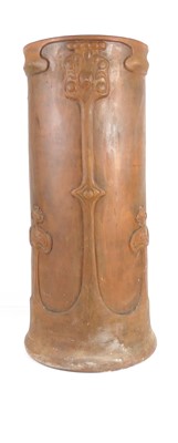 Lot 280 - Bretby - an Art Nouveau terracotta cylindrical...