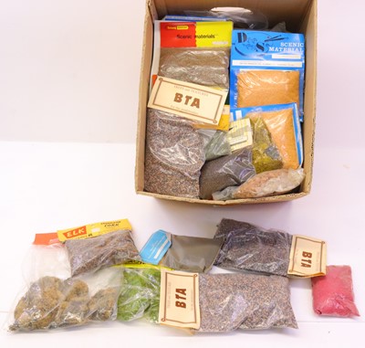 Lot 187 - Large box of scenic scatter material/trees/etc.