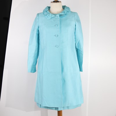 Lot 388 - By Leslie, London, a turquoise two-piece dress...