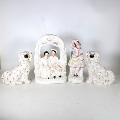 Lot 32 - A group of Staffordshire pottery, to include a...