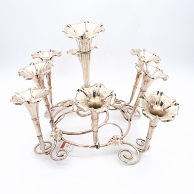 Lot 11 - An early 20th century silver plated epergne,...