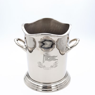 Lot 14 - A pair of reproduction polished metal wine...