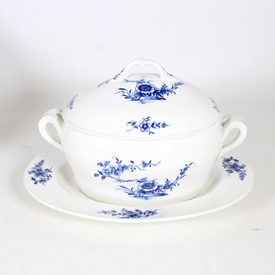 Lot 24 - Tournai terrine and cover on stand, decorated...