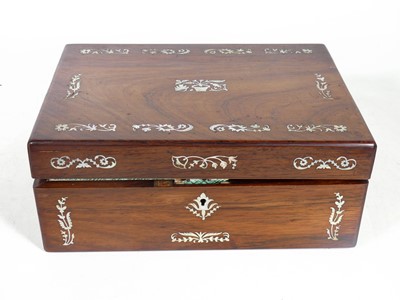 Lot 35 - A 19th century rosewood and mother of pearl...