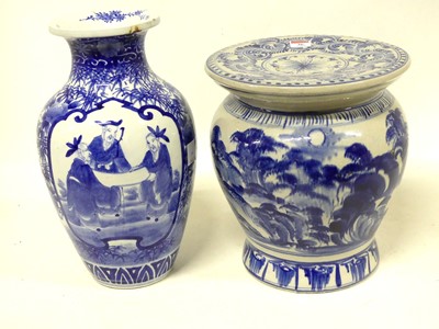 Lot 36 - A reproduction Chinese blue and white glazed...
