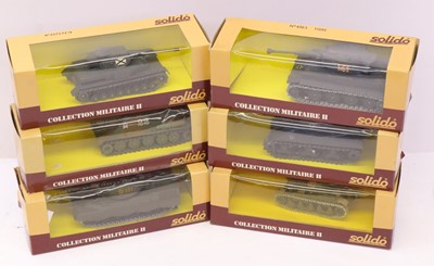 Lot 481 - Solido group of 6 military tank diecasts to...