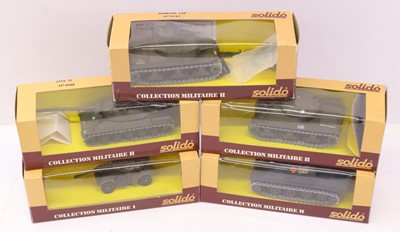 Lot 482 - Solido group of 5 Military Tank diecasts to...