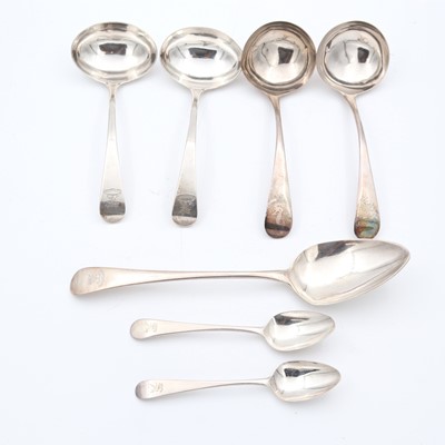 Lot 62 - A collection of George III silver flatware by...