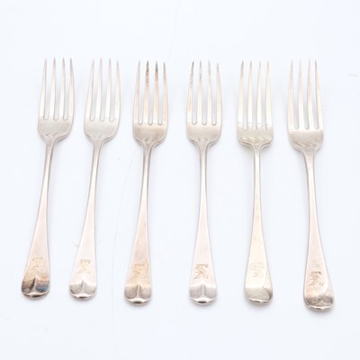 Lot 89 - A set of four Regency silver dessert forks by...