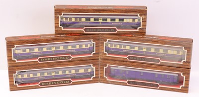 Lot 59 - Five Liliput Modelbahn HO coaches: Rheingold –...
