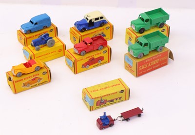 Lot 894 - Eight Dublo Dinky Toys comprising nine pieces:...