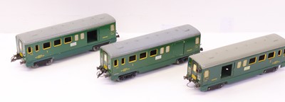 Lot 180 - Three French Hornby 0 gauge coaches to include...