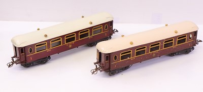 Lot 102 - Two 1930-41 Hornby Saloon coaches, both LMS...