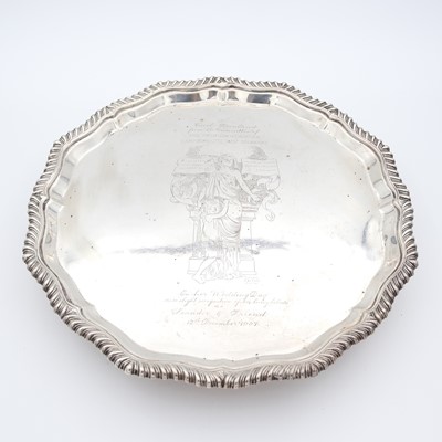 Lot 68 - An Edwardian silver presentation salver, of...