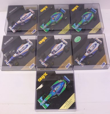 Lot 391 - Seven Onyx Models 1:24 scale Formula 1 cars,...