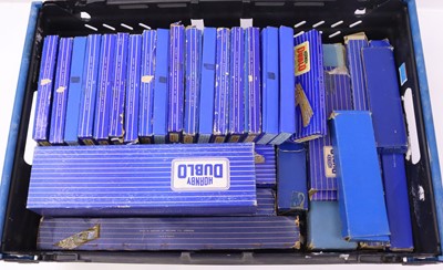 Lot 591 - Tray of Hornby-Dublo 3-rail track: 2 electric...