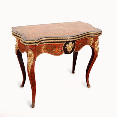 Lot 226 - A 19th century French boulle card table, of...