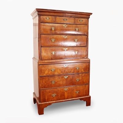 Lot 218 - A George II walnut chest-on-chest, the upper...