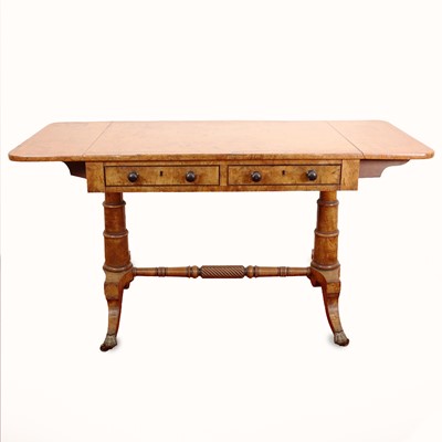 Lot 225 - A Regency burr elm sofa table, having a...