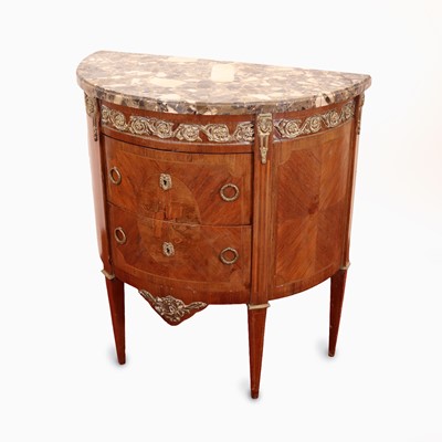 Lot 260 - A late 19th century French kingwood marble...