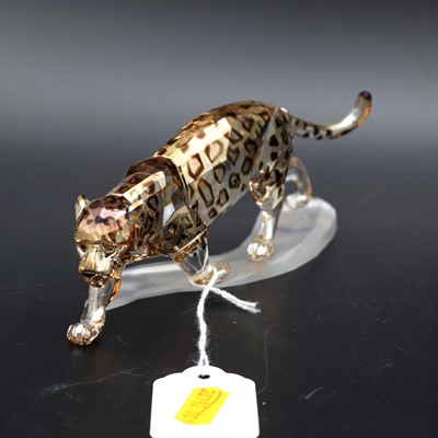 Lot 97 - A Swarovski crystal figure 'Jaguar', l.16.5cm,...