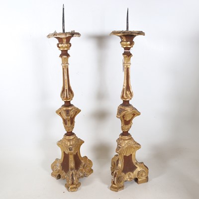 Lot 1 - A pair of 19th century Italian carved softwood...