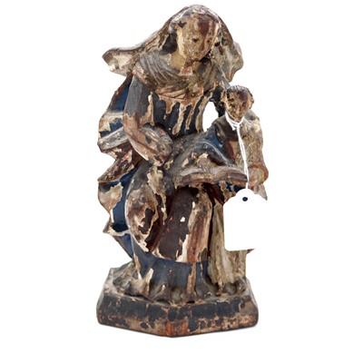 Lot 6 - An 18th century carved and polychrome painted...