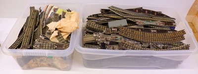 Lot 116 - Two boxes containing Hornby Dublo 3-rail track,...