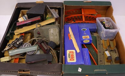 Lot 121 - Two boxes containing Hornby Dublo and similar...