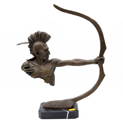 Lot 8 - A reproduction bronze alloy figure of a Native...