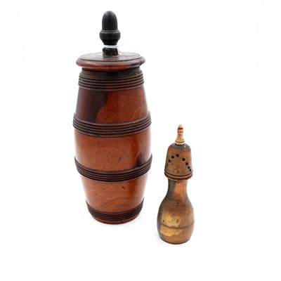 Lot 20 - A large 19th century lignum vitae spice...