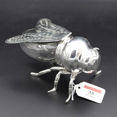 Lot 35 - A reproduction silver plated and glass...