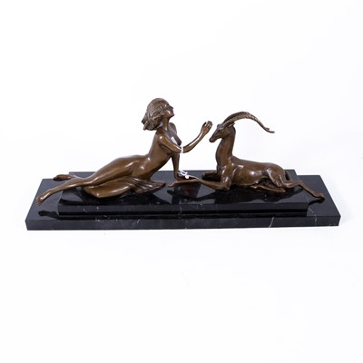 Lot 46 - A reproduction bronze alloy figure in the...