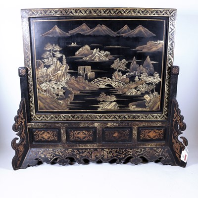 Lot 49 - An early 20th century Chinese black lacquered...