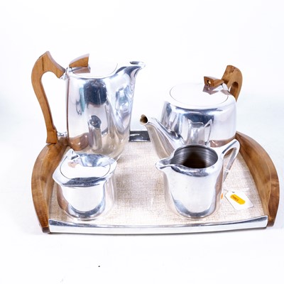 Lot 61 - A mid-20th century Picquot ware five-piece tea...
