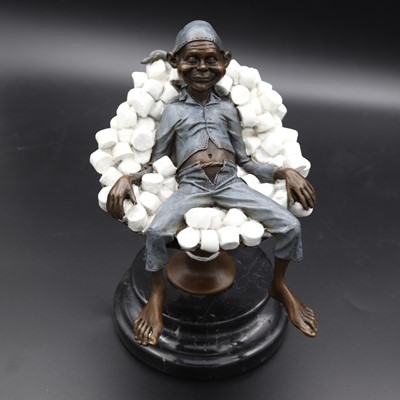 Lot 87 - A reproduction painted brozed metal figure of...