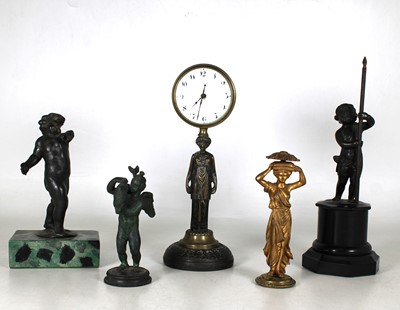 Lot 21 - A 19th century bronze figure of a putti,...