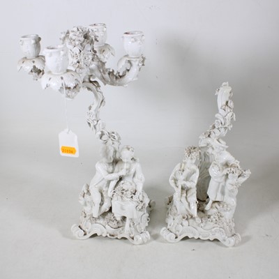Lot 75 - A pair of German blanc-de-chine porcelain...