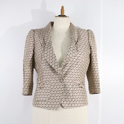Lot 390 - Daks, floral jacquard two-piece skirt suit,...