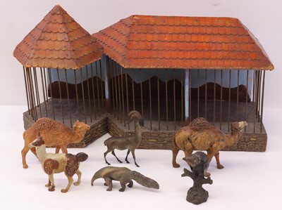 Lot 961 - Elastolin Circa 1930s Zoo Cage diorama,...